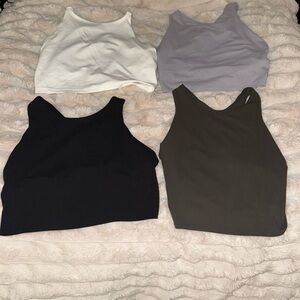 Athleta 4 tops with bra size SMALL